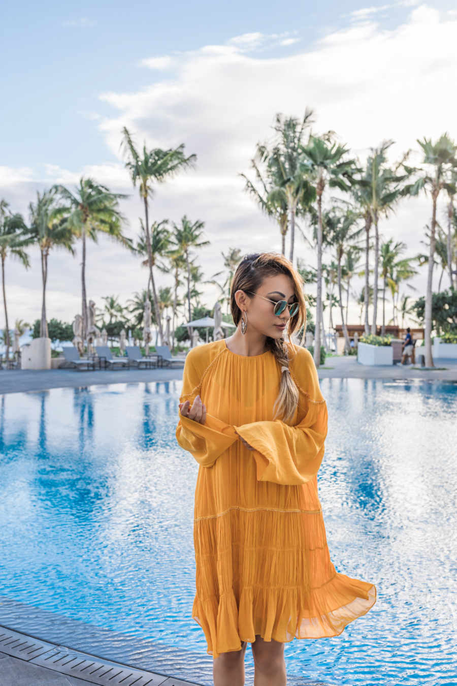 Essential Resort Wear for Your Next Vacation - Four Seasons Resort in Hualalai, kid-friendly travel in hawaii, yellow swimsuit cover up // NotJessFashion.com