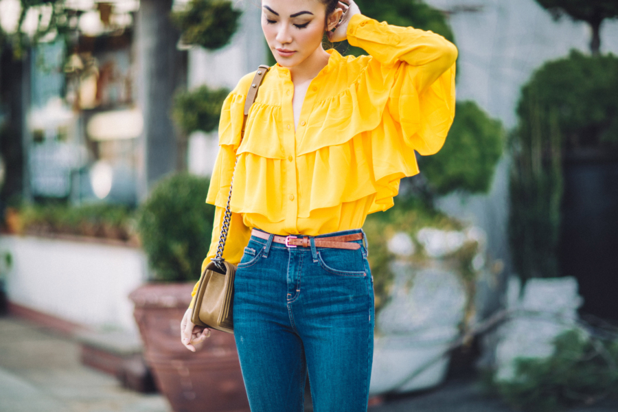 Yellow Ruffle Top Details - The Key to Pulling Off The Bold Ruffles Trend // Notjessfashion.com