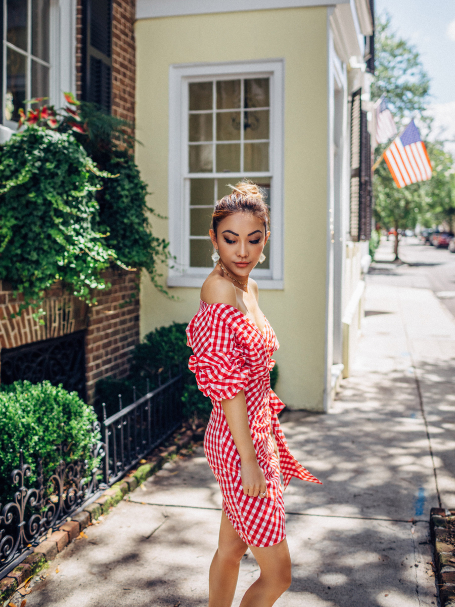 Red Gingham Ruffle Dress - Travel Guide: 36 hours in Charleston, SC // NotJessFashion.com