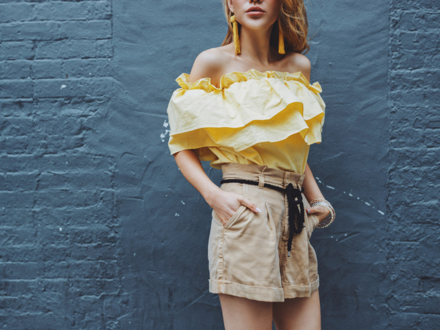 Yellow Ruffle Top - The Garment District Comes to Life Again // Notjessfashion.com