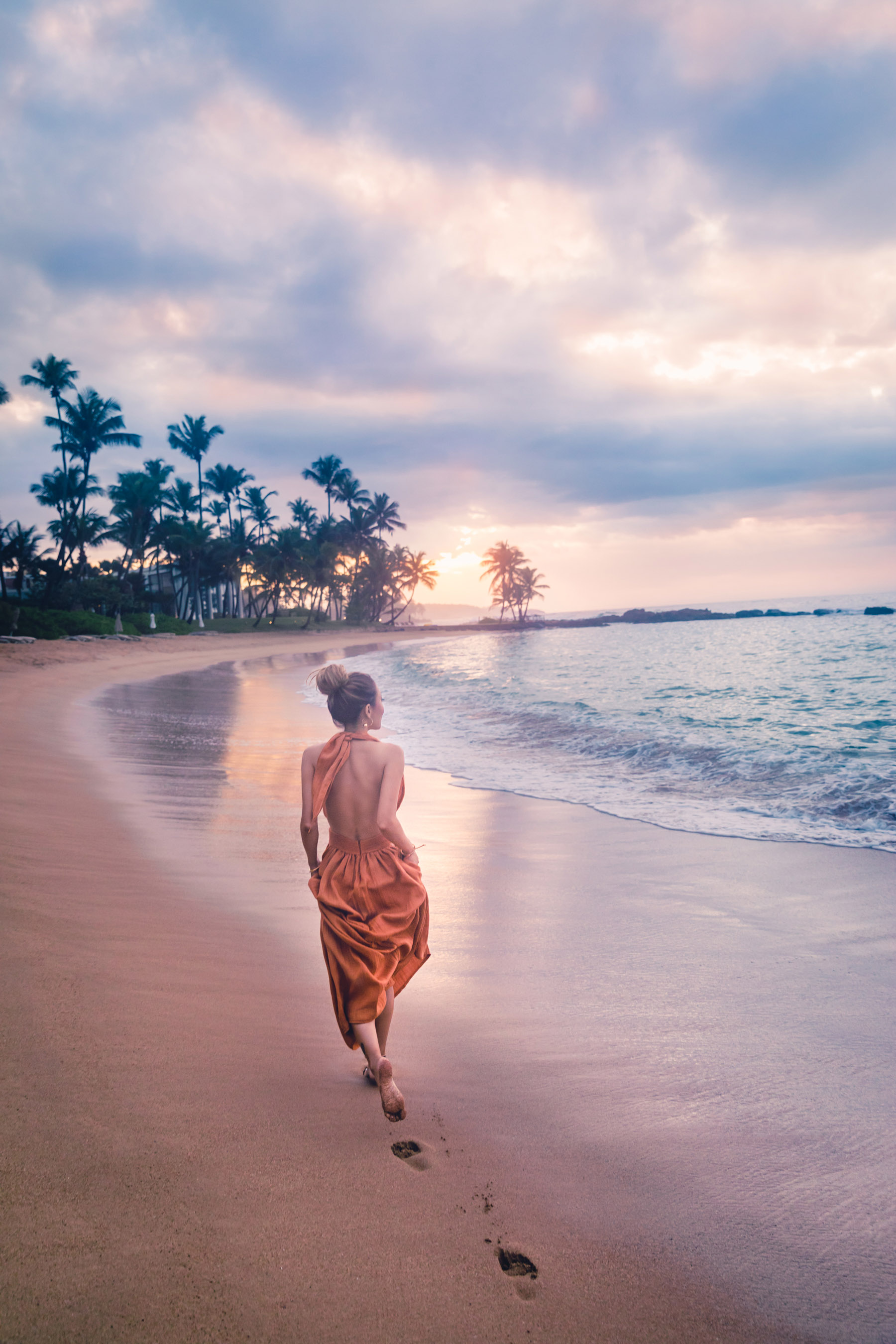 Orange Dress Chasing Sunset Dorado Beach - Discover Puerto Rico's Best Kept Secret // NotJessFashion.com