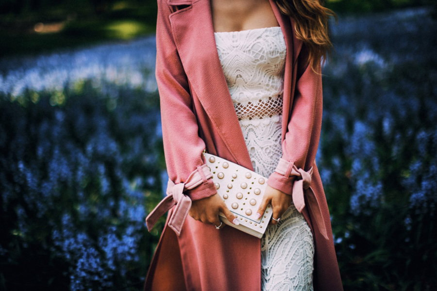 River Island Pink Trench with Contrast Details - 9 Fresh Ways To Style Your Favorite Trench Coat For Any Occasion This Spring // NotJessFashion.com