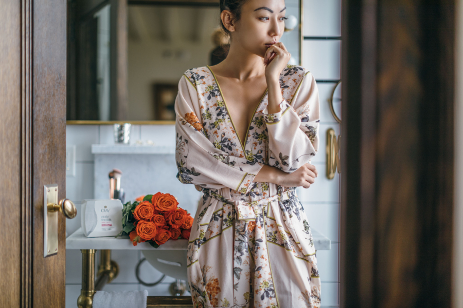 Floral Robe and Orange Roses - How To Remove Your Makeup The Right Way // NotJessFashion.com