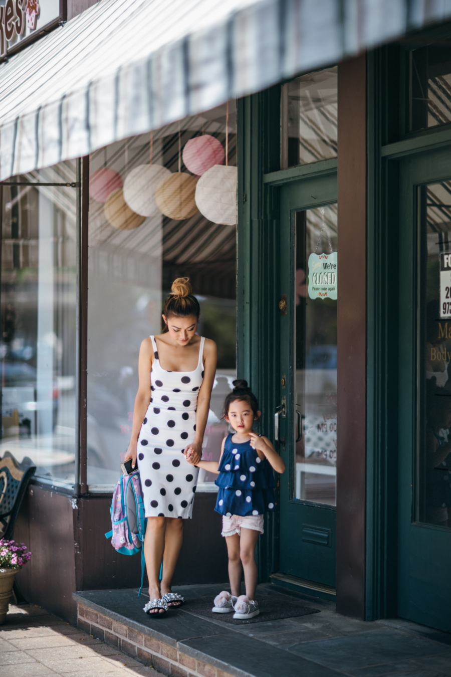 How to Balance Blogging and Motherhood - white Polka-dots dress - Summer Trend Spotting: Polka-dots // NotJessFashion.com