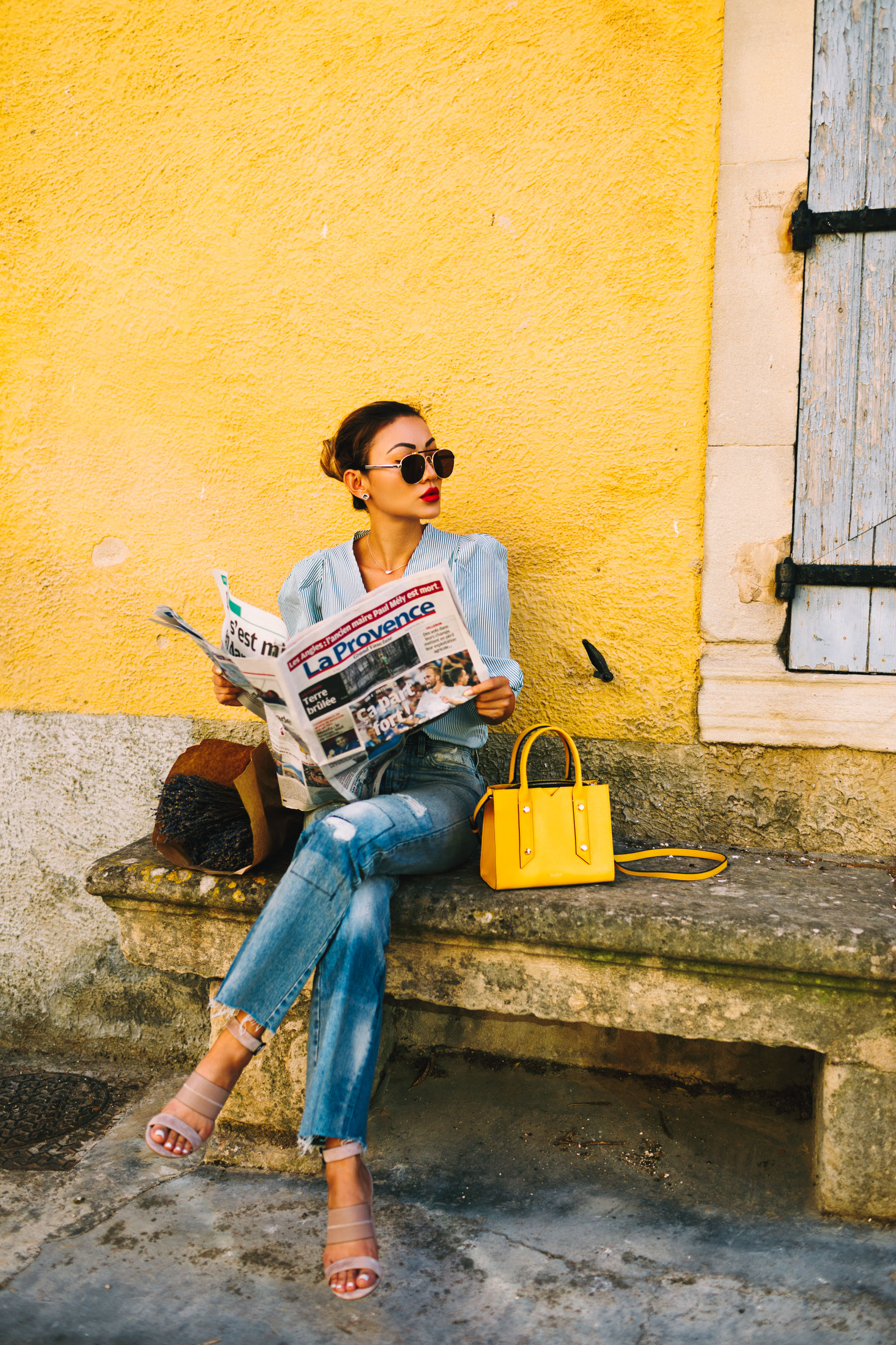 7 Posing Tips for Bloggers - yellow botkier handbag // Notjessfashion.com