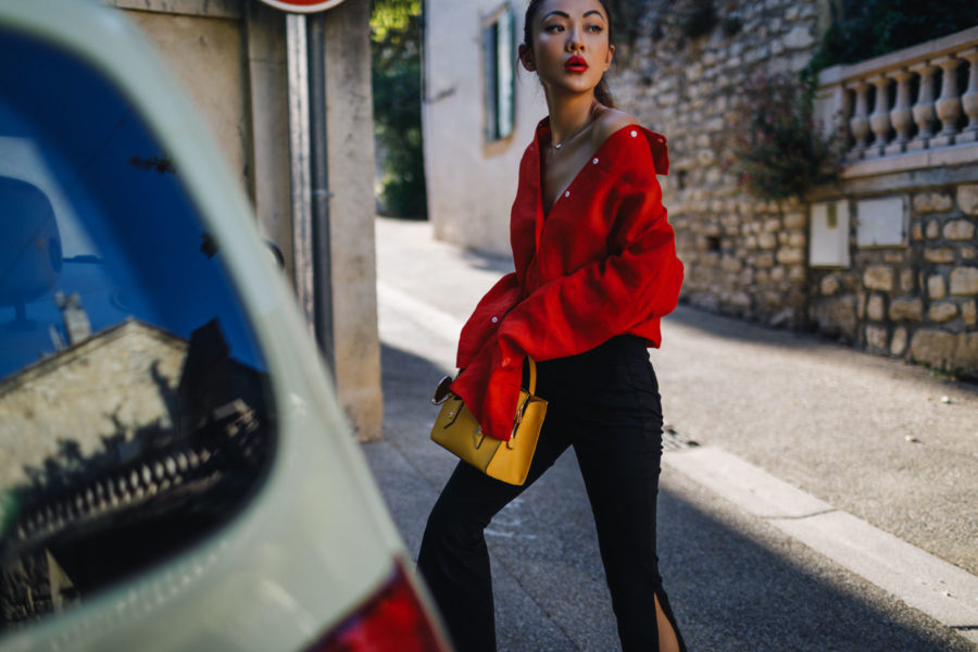 what to wear for chinese new year, red oversized top // NotJessFashion.com