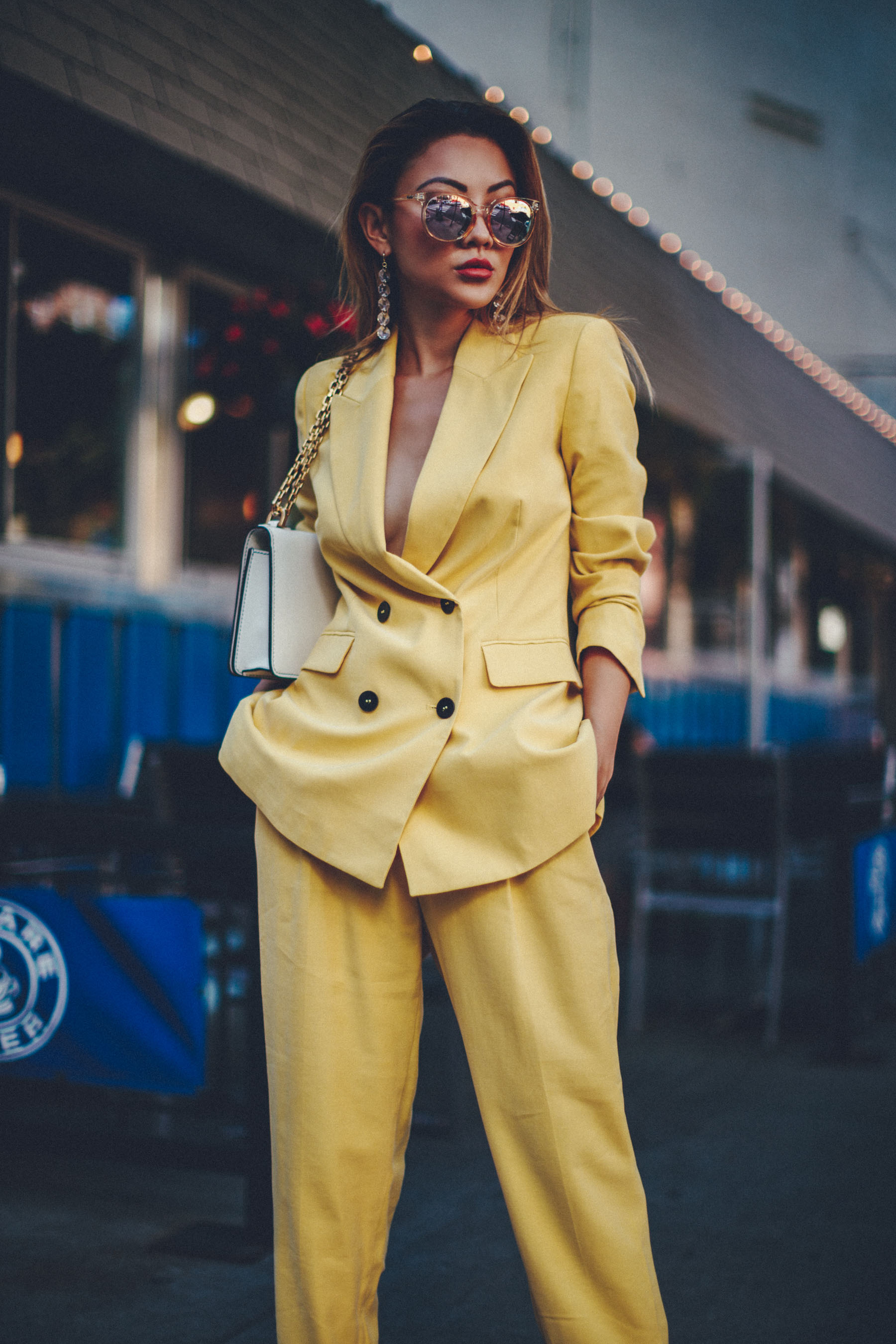 Monochromatic Trouser Suit, Suit, Zara Yellow Suit // Nojessfashion.com
