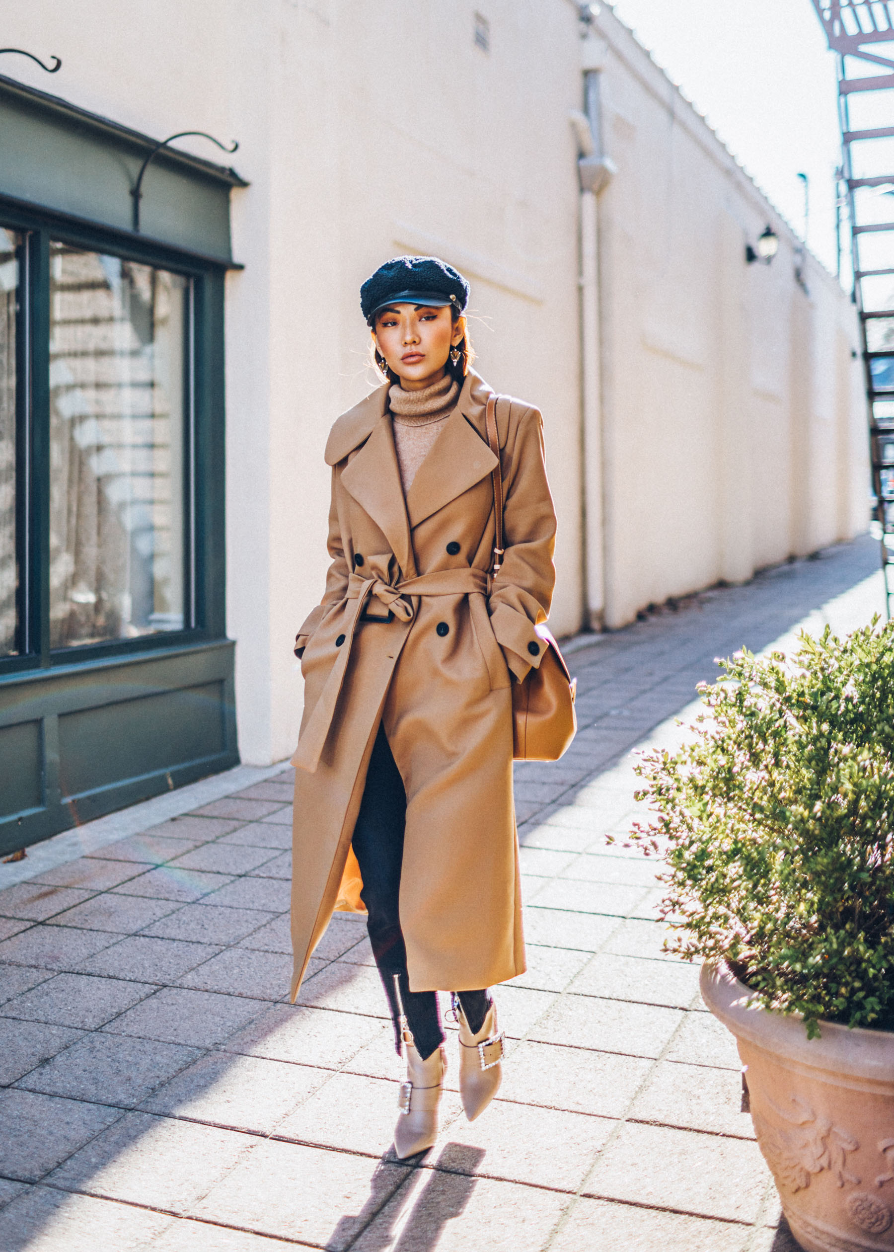 Winter Instagram Outfits - Camel Coat with Tan Turtleneck Sweater // Notjessfashion.com