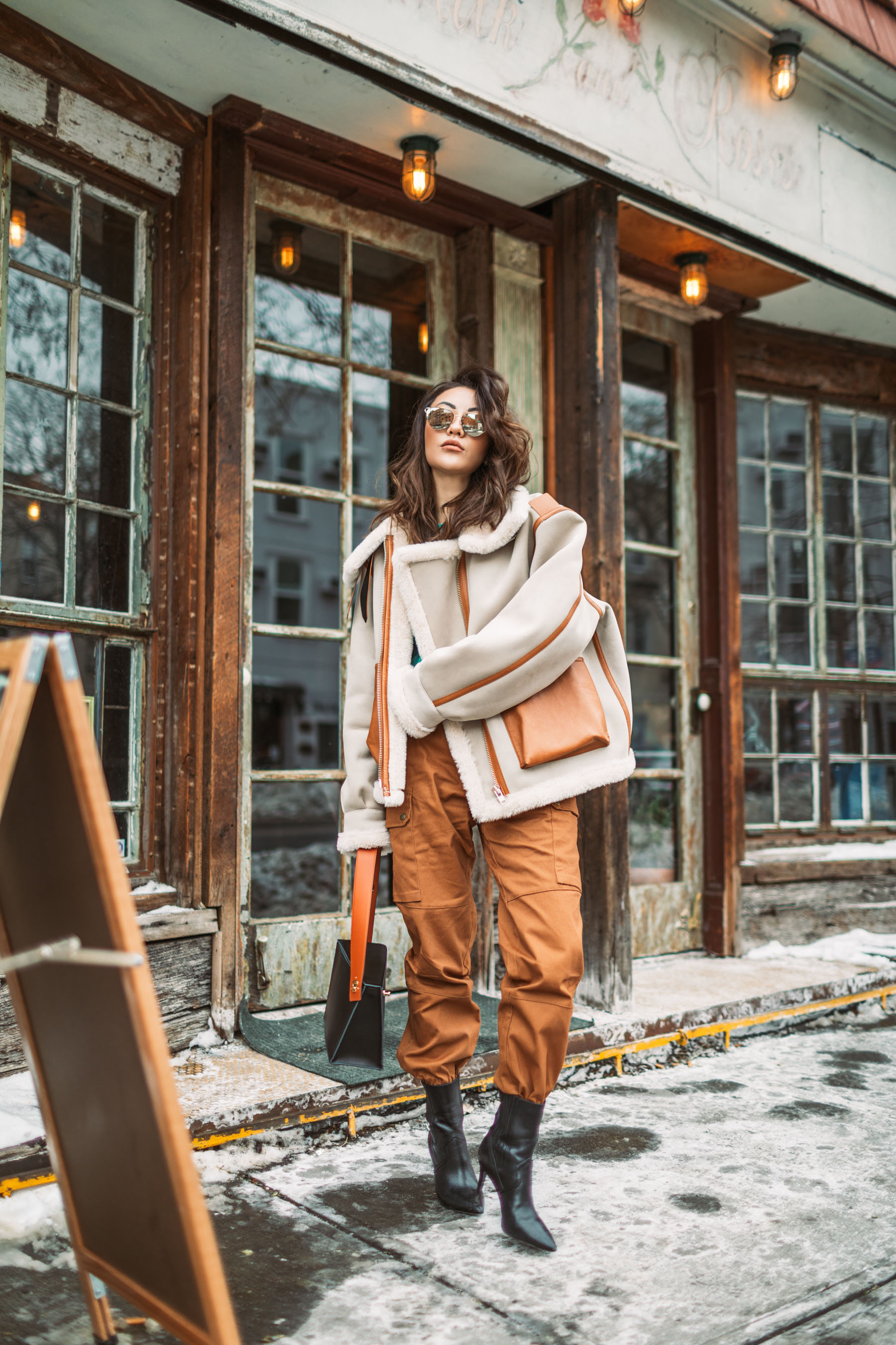 Instagram Outfits Round Up // Notjessfashion.com // Cozy Layered looks, jessica wang, fashion blogger, new york fashion blogger, street style fashion, ootd, mirrored sunglasses, aviator jacket, shearling jacket, trendy style, cozy winter look