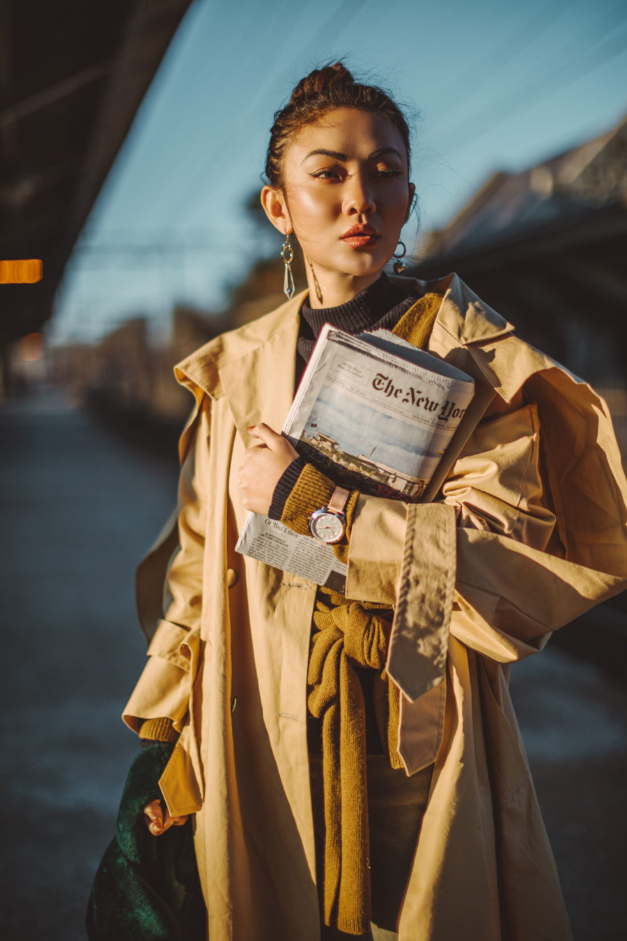Instagram Outfits Round Up // Notjessfashion.com // Cozy Layered looks, jessica wang, fashion blogger, new york fashion blogger, street style fashion, ootd, asian blogger, oversized trench coat, leather band watch, layered style