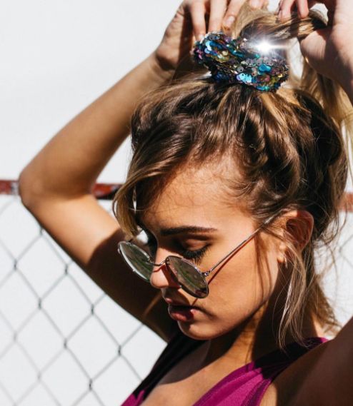 6 Easy Festival-Ready Hairstyles For Every Length - Festival Hair Inspirations, Coachella Hairstyles, Easy Music Festival Hair, Hair Scrunchies Hairstyle, Festival Hair Trends, Half-Bun Hairstyles Coachella, Jessica Wang // NotJessFashion.com