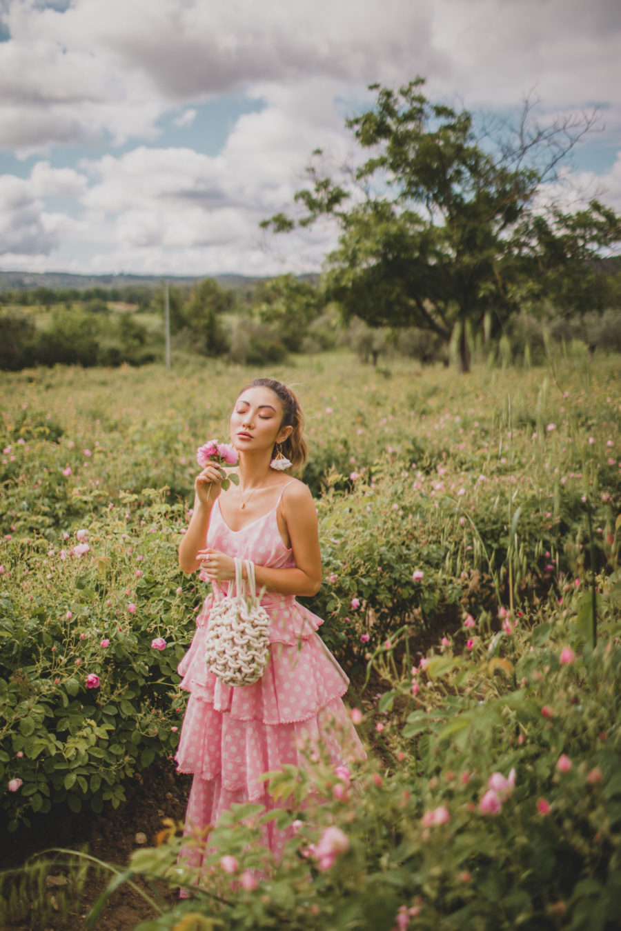 How to Conduct Mid-Year Refresh For Your Blog - Le Labo Rose Field in Grasse, Summer Outfit, Pink Tiered Dress, Lisa Marie Fernandez Dress // Notjessfashion.com