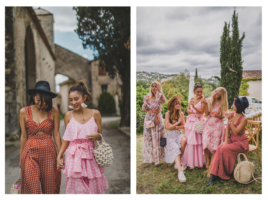 Fairmont x Le Labo Grasse Rose Harvest Experience - tiered dress and sneakers, pink tiered ruffle dress, dress and sneakers outfit, grasse rose field, le labo rose field, le labo blogger experience // Notjessfashion.com