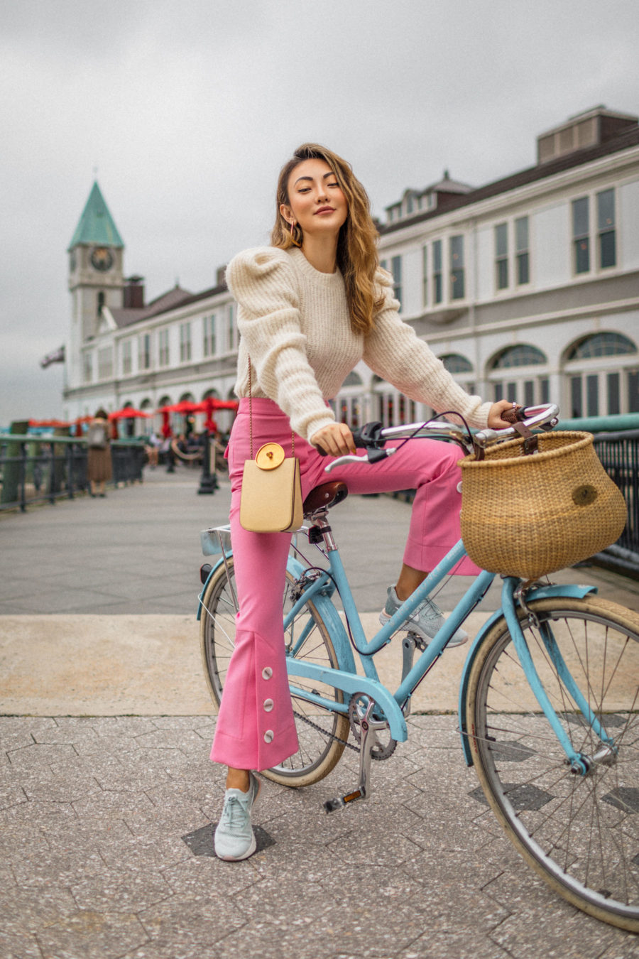 Sneaker Trends to Shop and Wear - Pink Trousers with sneakers, Nike Epic React Sneakers, fashion sneakers // Notjessfashion.com
