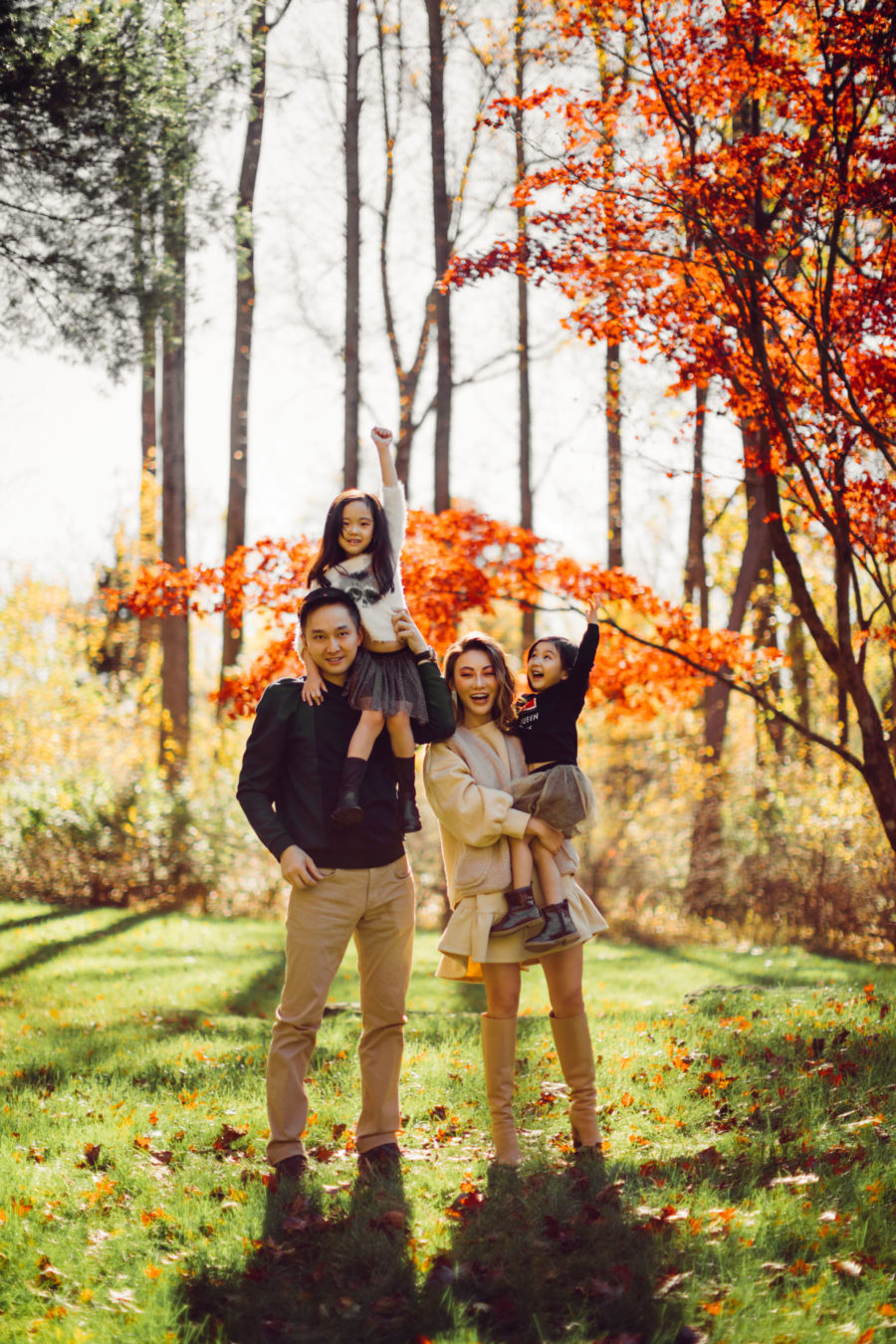 fashion blogger jessica wang fall family photos in backyard // Jessica Wang - Notjessfashion.com