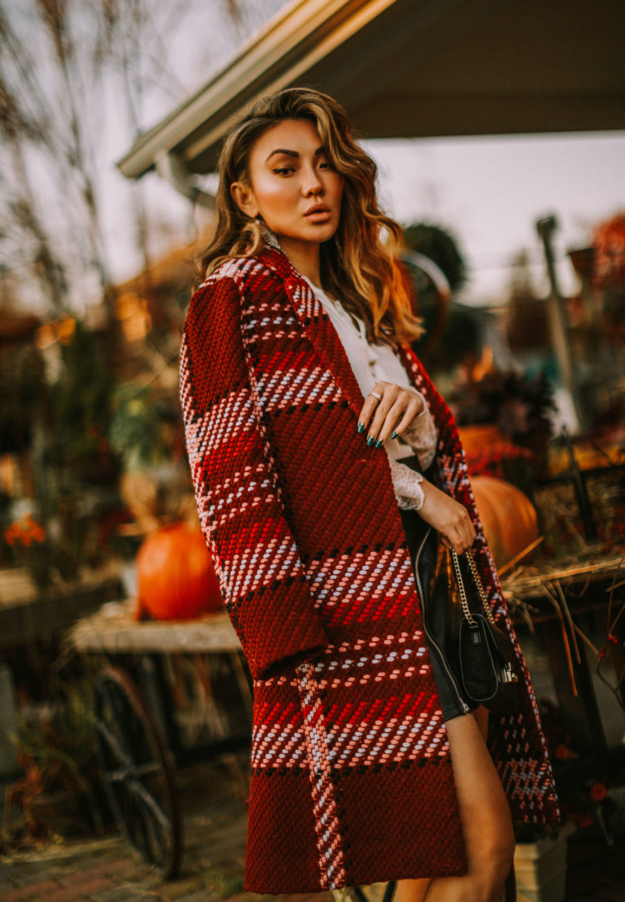 day-to-night workwear, express edition collection 2018, express plaid coat // Notjessfashion.com