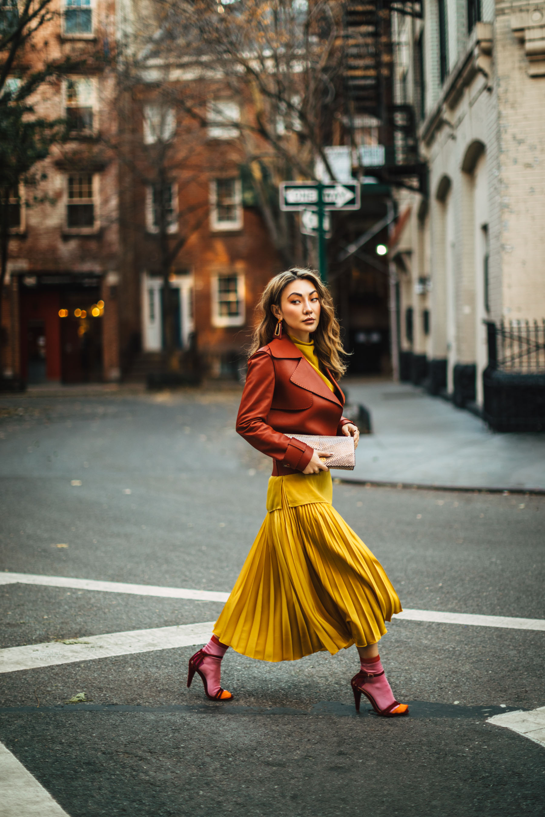 investment pieces, fall 2019 fashion, reiss pleated skirt, reiss leather jacket, pleated skirt outfit // Notjessfashion.com