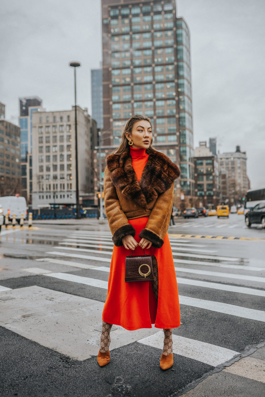 fashion blogger jessica wang wearing faux shearling coats at fashion week // Jessica Wang - Notjessfashion.com