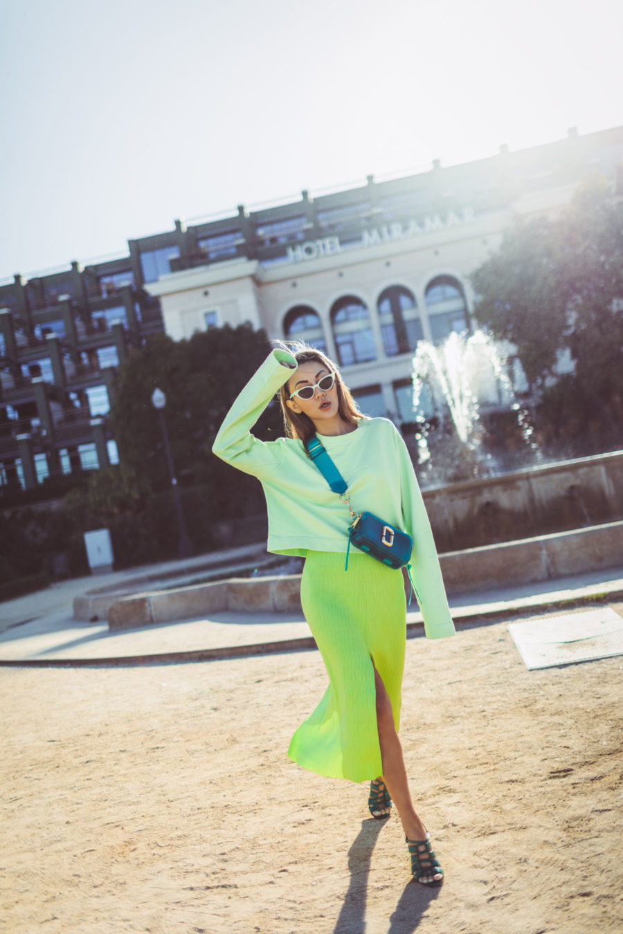 fashion blogger jessica wang neon knit skirt // Notjessfashion.com