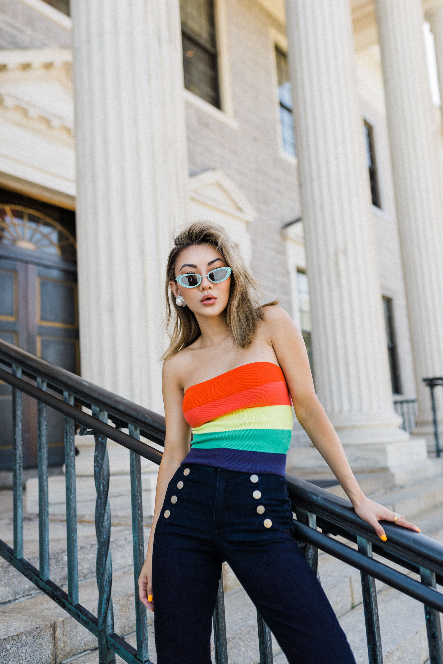 how to make a statement with clothes, express love unites collection, rainbow tube top // Notjessfashion.com