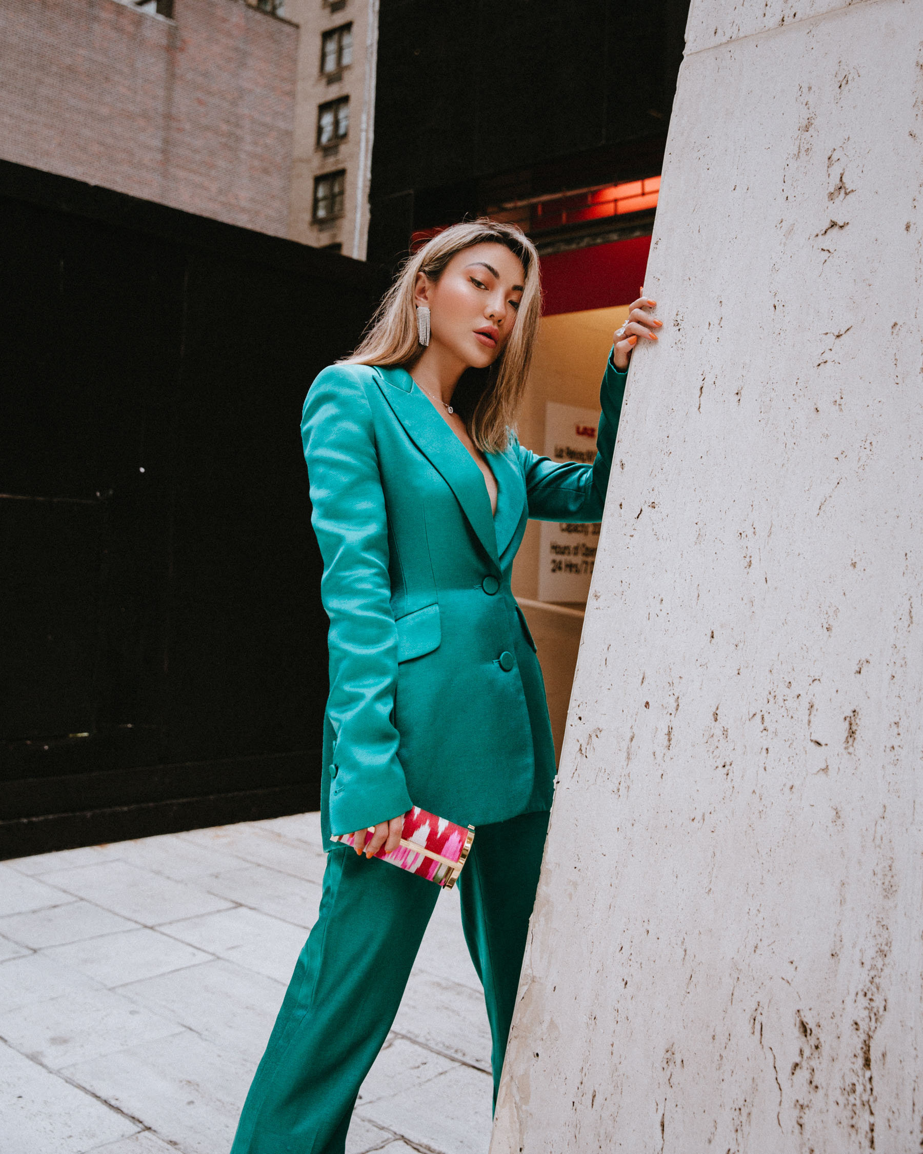 green suit, nyfw style, products to survive fashion month // Notjessfashion.com