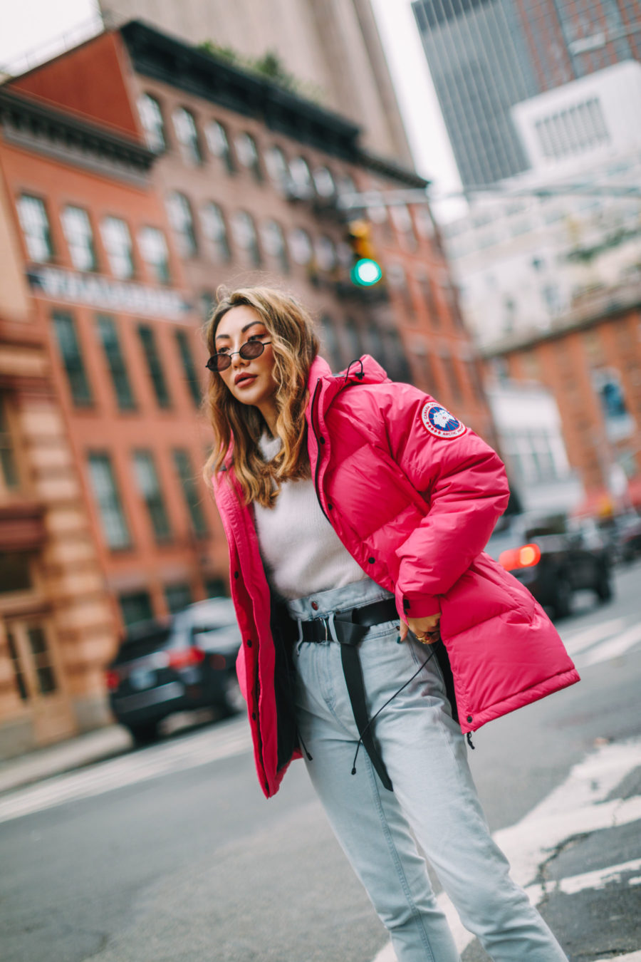 fashion blogger jessica wang shares black friday 2019 sales wearing canada goose pink puffer coat // Notjessfashion.com
