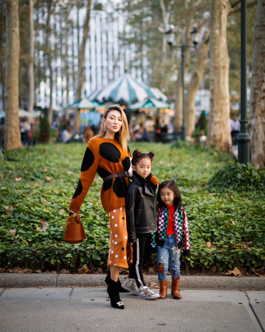 fashion blogger jessica wang wearing fall outfits with kids while sharing postpartum style tips // Jessica Wang - Notjessfashion.com