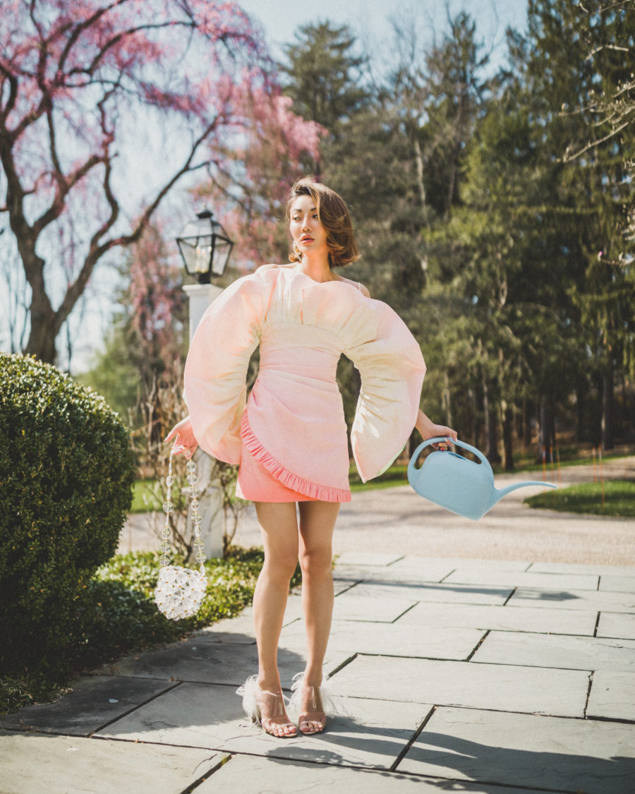 fashion blogger jessica wang wearing pink ruffle dress and sharing the best mid-week sales // Jessica Wang - Notjessfashion.com