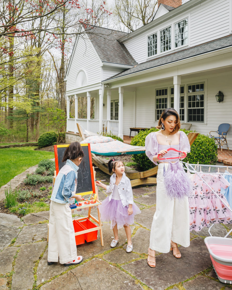 jessica wang in backyard sharing tips to keep your kids busy in the summer // Jessica Wang - Notjessfashion.com