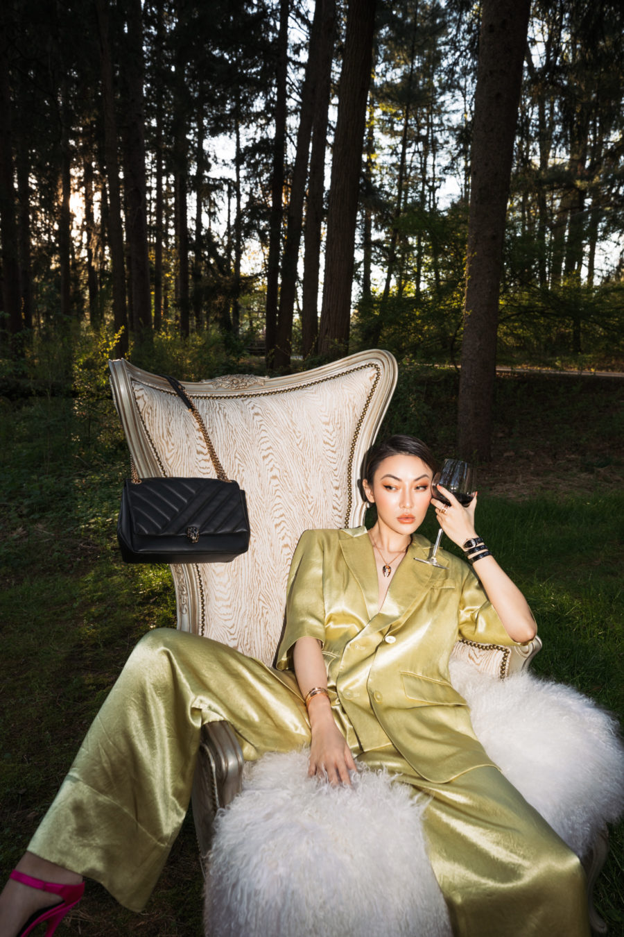 how to unwind after a long day - glass of wine outside // Jessica Wang - Notjessfashion.com