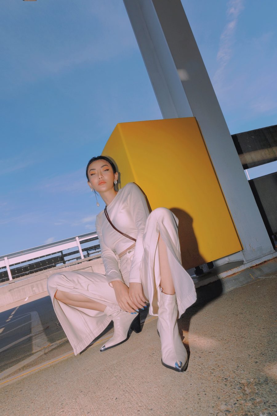 fashion blogger jessica wang wearing fall's biggest trends - split hem pants from topshop // Jessica Wang - Notjessfashion.com