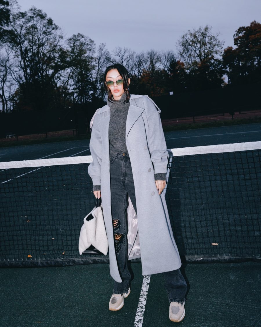 fashion blogger jessica wang carries a faux fur tote and shares fall 2020 handbags // Jessica Wang - Notjessfashion.com