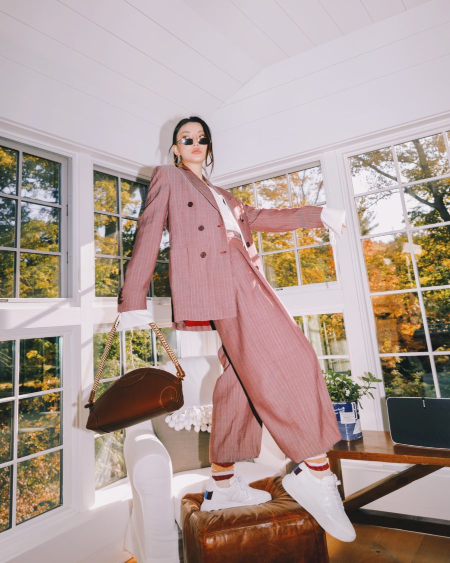 fashion blogger jessica wang wearing a stella mccartney suit and sharing her favorite fashion items // Jessica Wang - Notjessfashion.com