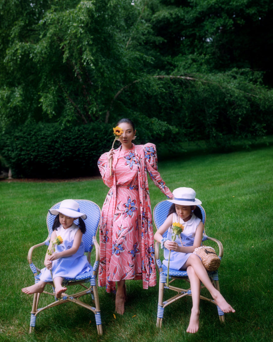 jessica wang wearing a pink printed dress and sharing perfect mother's day gifts with her daughters // Jessica Wang - Notjessfashion.com