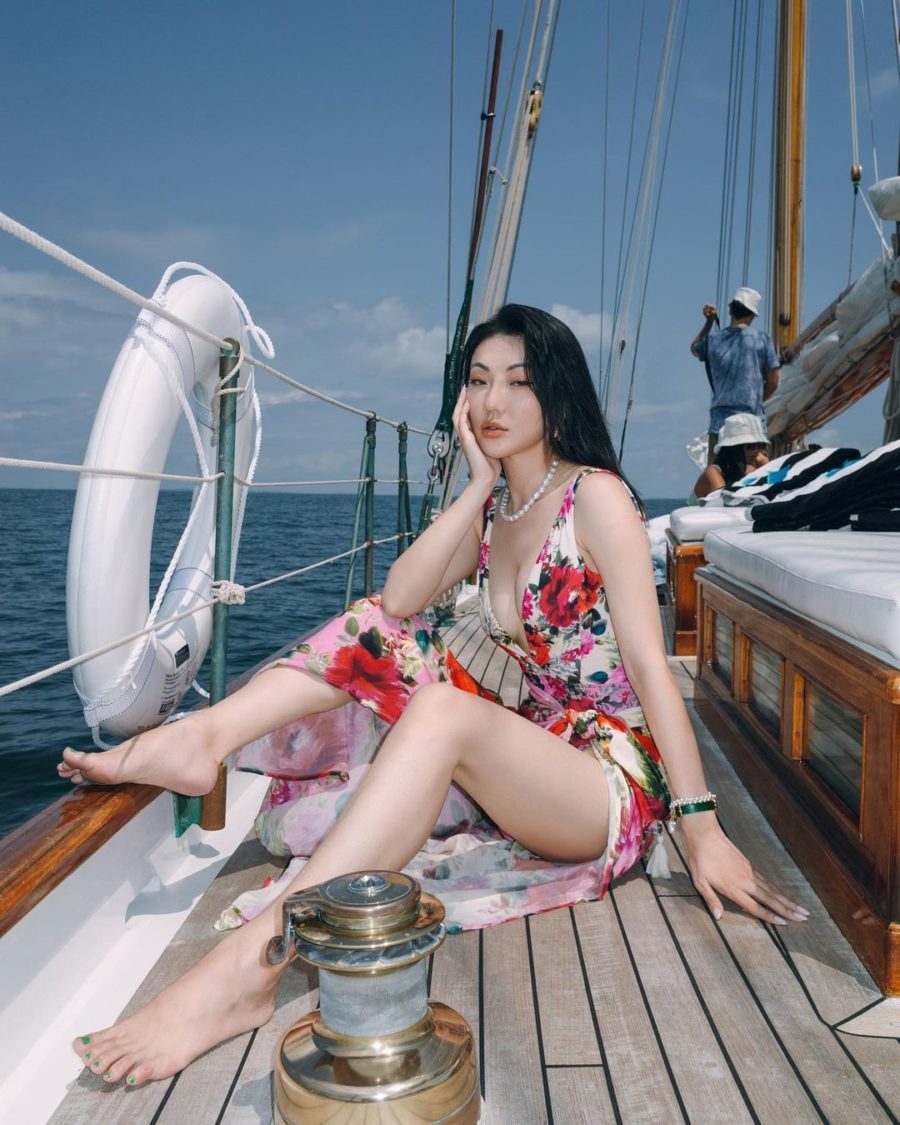 jessica wang wearing end of summer outfits featuring a floral dress // Jessica Wang - Notjessfashion.com