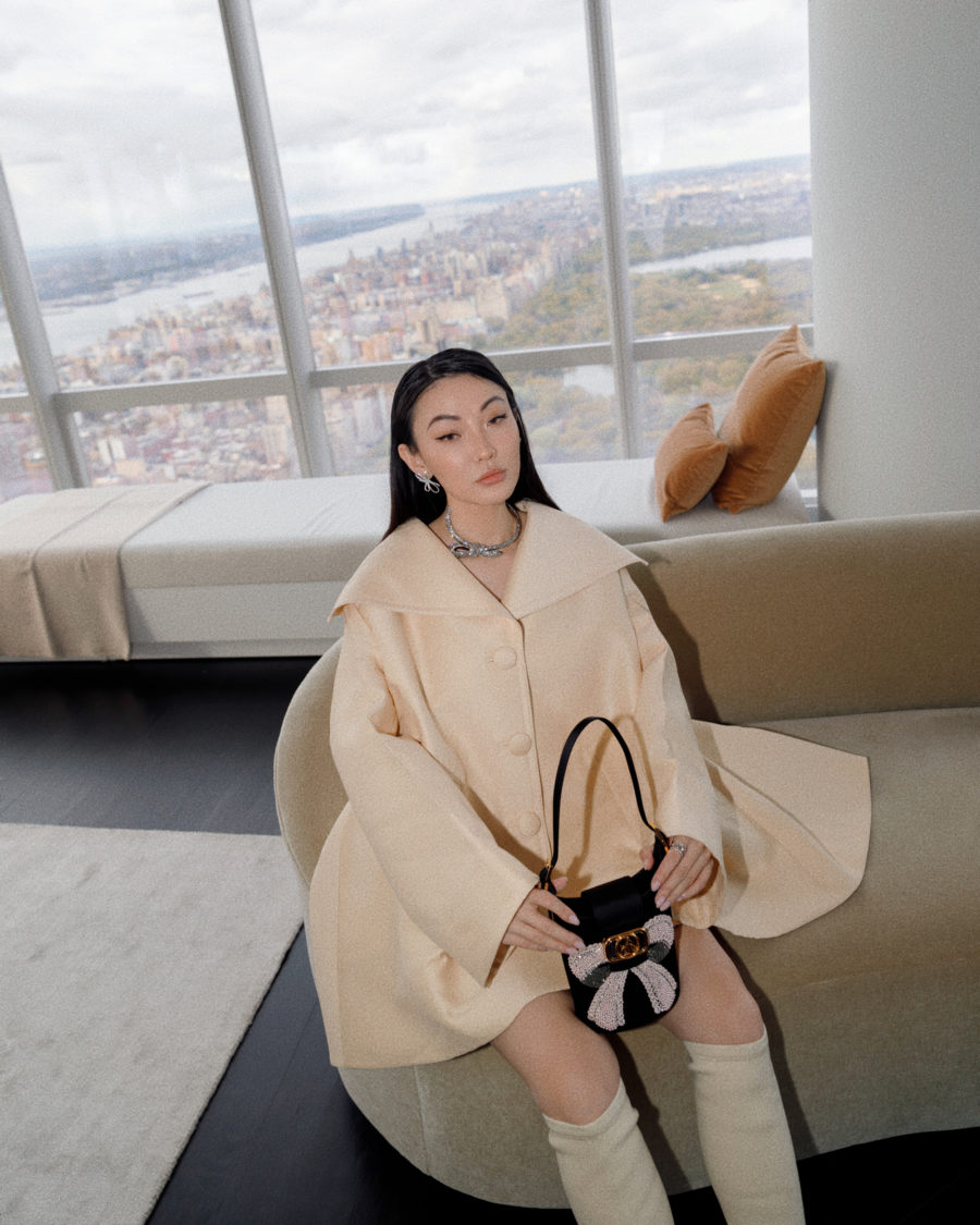 jessica wang wearing a beige cape coat while sharing shopbop fall sale picks // Jessica Wang - Notjessfashion.com